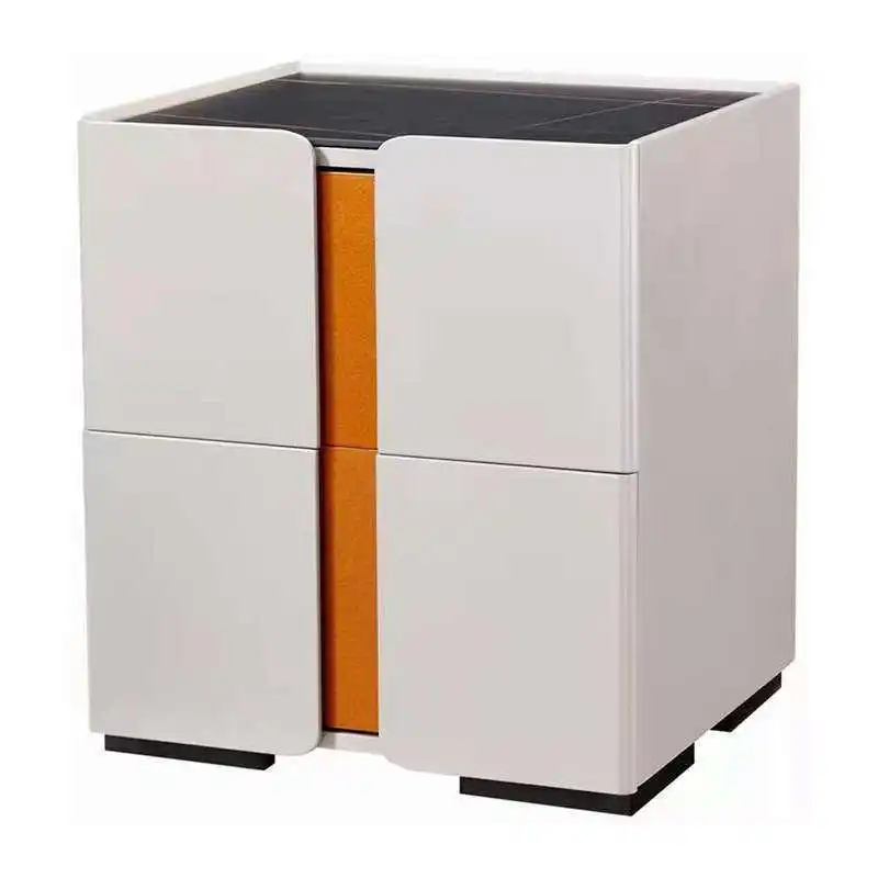 *Modern stylish rock slab top nightstand with creative design, sleek elegant look and practical storage function,sturdy structur