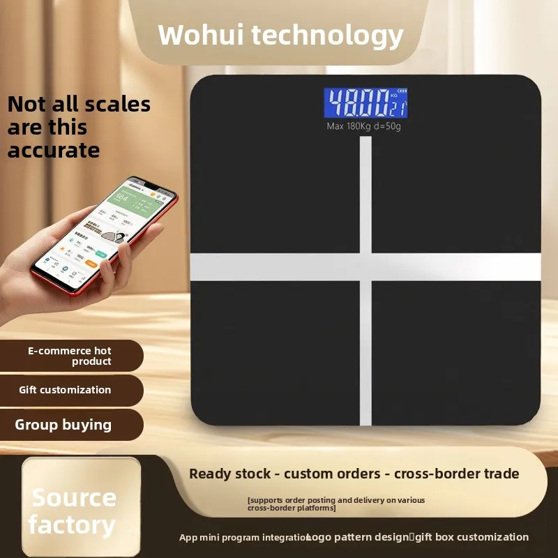 New Smart for Tempered Glass Body Fat Scale Precision Home Scale Compact Rechargeable Personal Weight Scale