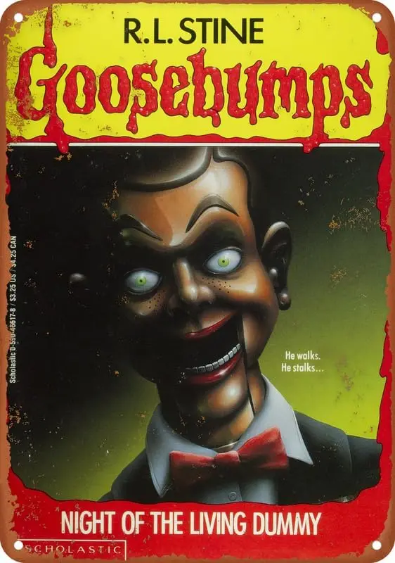 Goosebumps Night Of The Living Dummy Cover Vintage Poster Tin Sign Aluminum Sign, Home Kitchen, MenS Cave, Bar, Garage Wall Deco