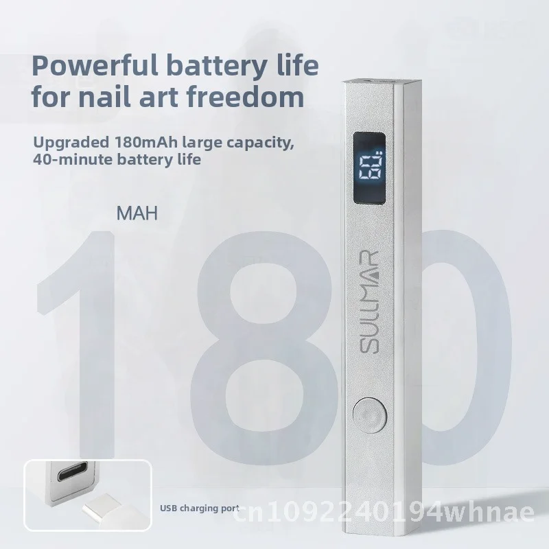 Portable Mini Nail Baking Lamp Handheld Phototherapy Light for Nail Art Metal Lamp with Power Storage SULLMAR Linear Light