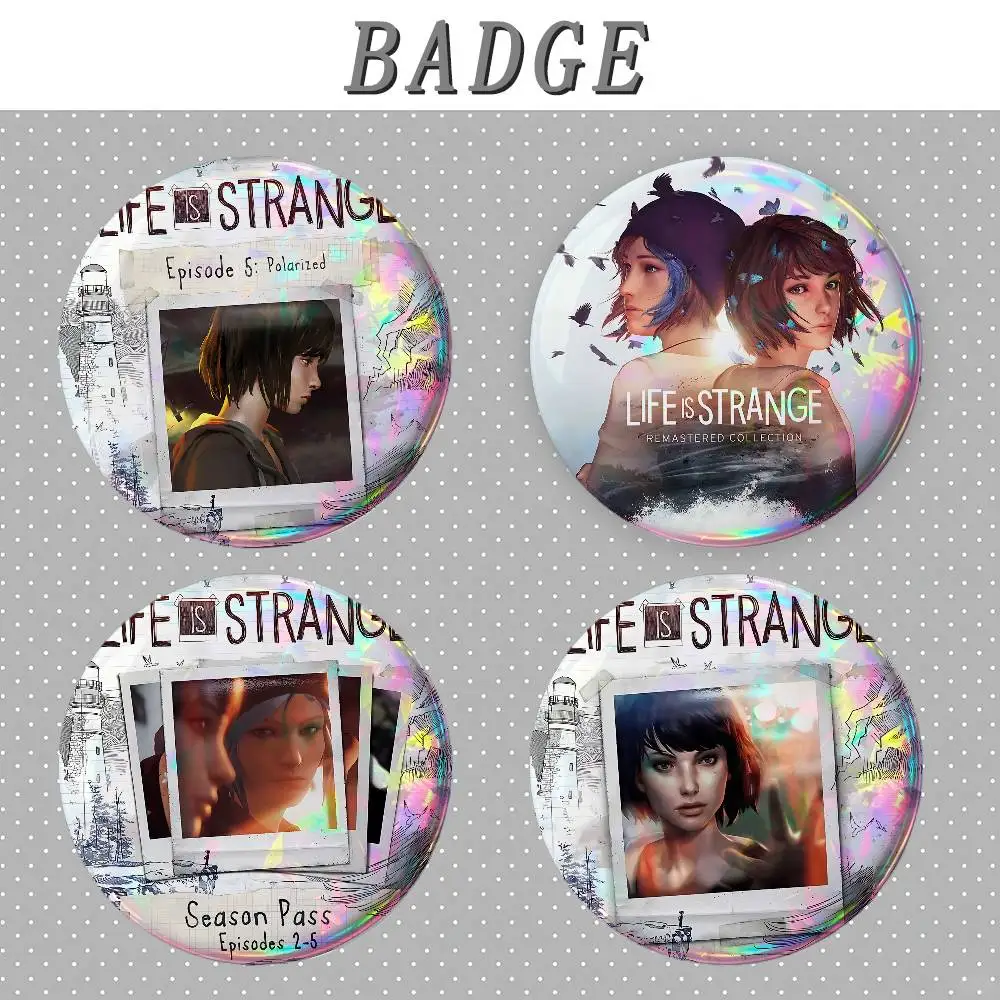 Game L-Life Is S-Strange Badges Fashion New Hip Hop Versatile Round Metal Badge Cartoon Pin Gift Wholesale