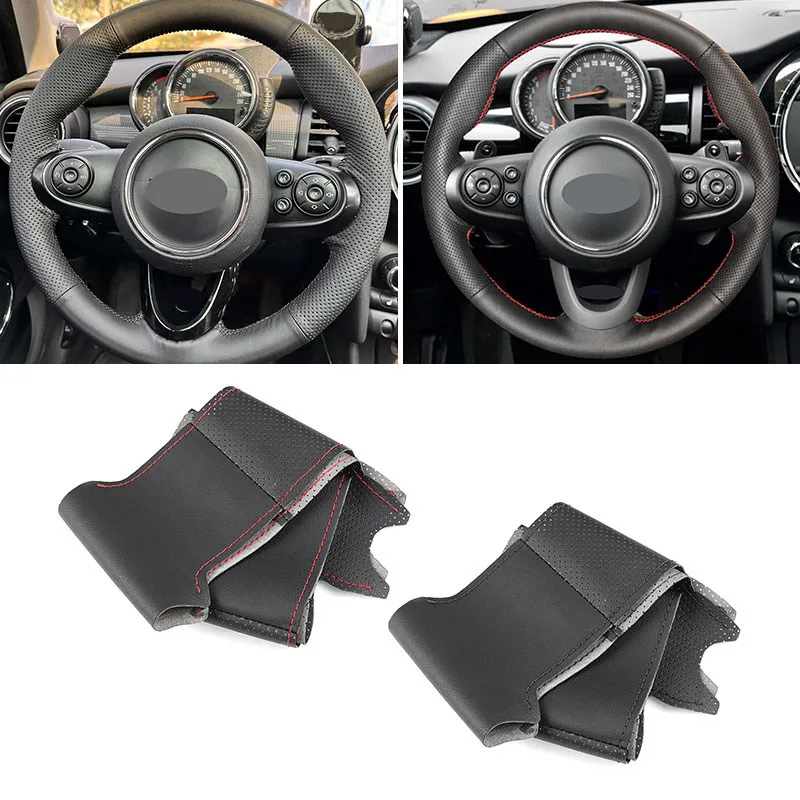 Car Steering Wheel Leather Cover Trim For BMW MINI Cooper F54 F55 F56 F60 R55 R56 R57 R58 R59 R60 R61 R50 R52 R53 HIGH-version