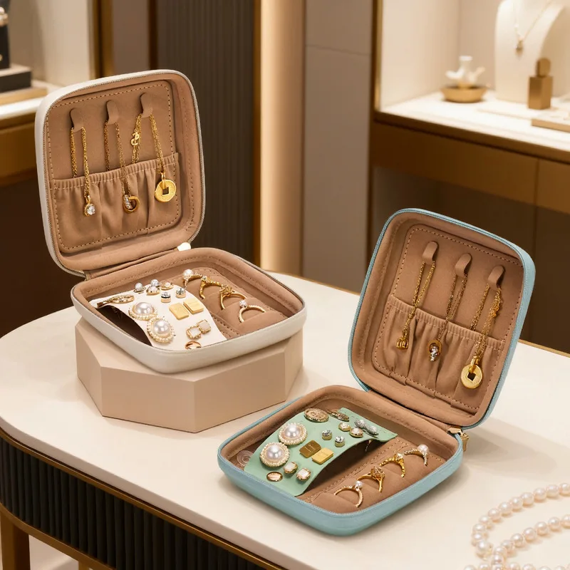 

Mutihome 2026 European Princess Jewelry Box Travel Portable Earrings Zipper Storage Box Jewelry Box Home Cosmetic Box