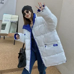 New 2023 Women Down Jacket Winter Coat Female Mid Length Version Parkas Loose Large Size Thick Warm Outwear Versatile Overcoat