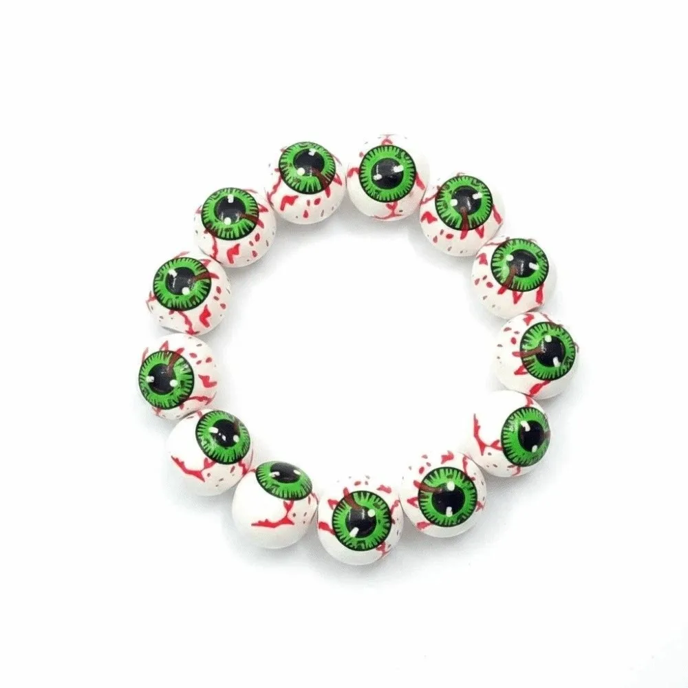 Spider Jewelry Elastic Halloween Bracelet Wooden Stretchy Pumpkin Beads Bracelet Round Orange Wood Wristband Students