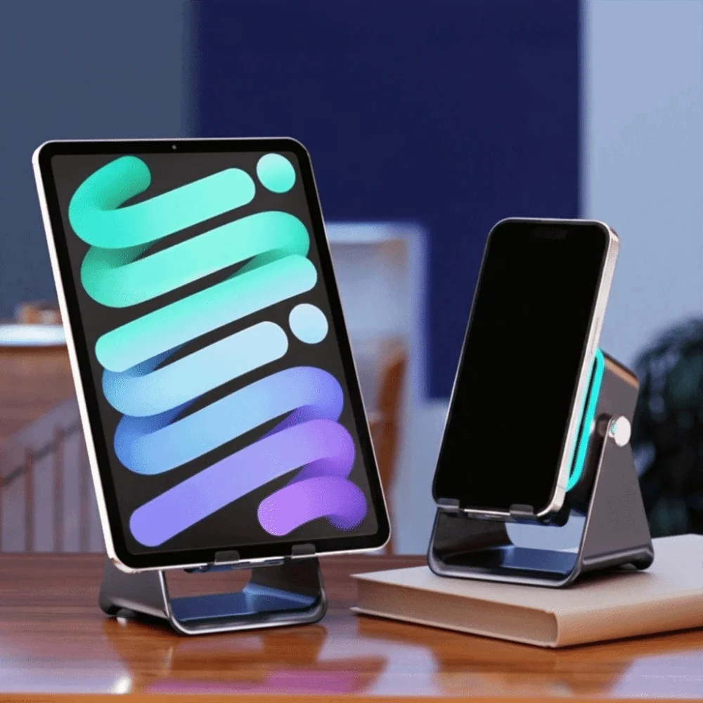 Auto-induction Wireless Induction Speaker Portable RGB Light Bluetooth Speaker Phone Stand Adjustable 360 Degree