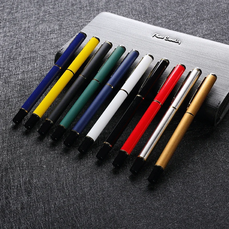 Metal Rollerball Pen 0.5mm Black Ink Black White Red Blue Business Office Signature Pens Stationery School Supplies