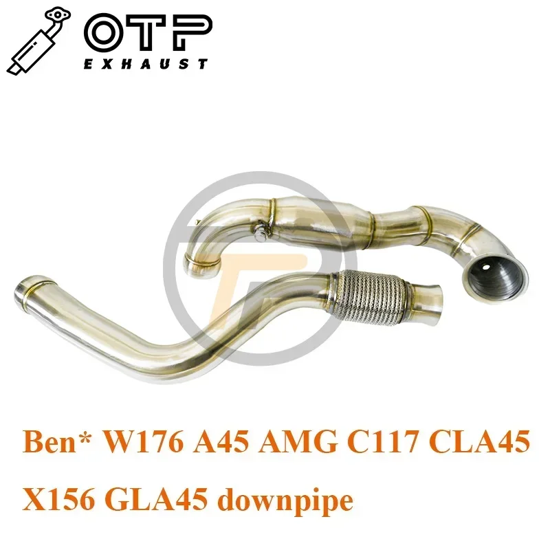 OTP Exhaust Pipe For Ben* W176 A45  C117 CLA45 X156 GLA45 SUS304 Stainless Steel High Performance  Downpipe