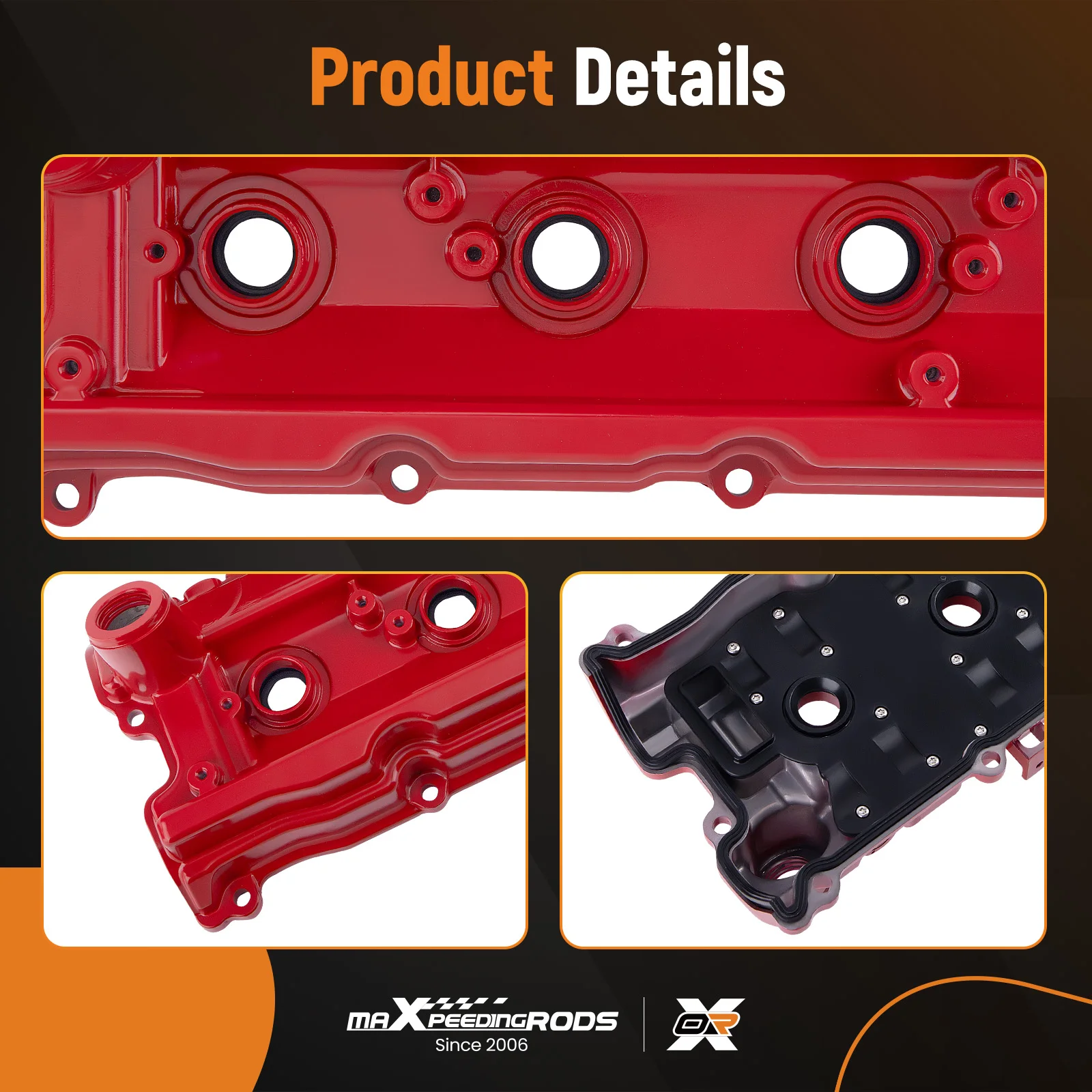 Ventildeckel für Nissan 350Z Z33 3.5L 13264AM610 Paar Aluminium Motor mit Dichtungen – Detail 8