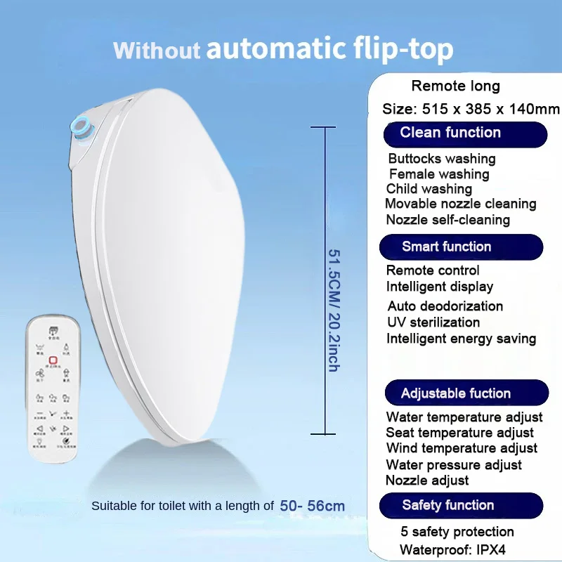 Electronic Bidets Toilet Seat Hot Cold Water Washing Movable Nozzle Washing Heated Seat Wc Shower Toilet Lid Auto Bidet Cleaning