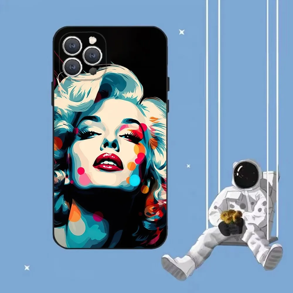 Sexy Marilyn Monroe Phone Case For iPhone 16,15,14,13,12,Pro,Max,11,7,8,Plus,XR,XS Max Shockproof Silicone Soft Shell