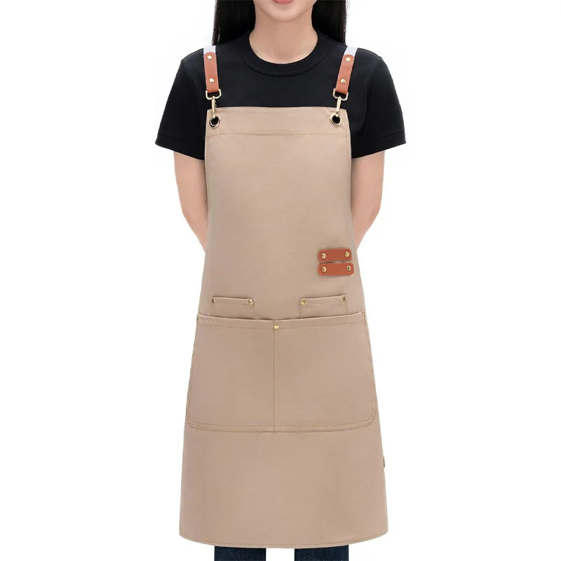 Hickened Canvas Cotton Aprons for Coffee Shops Beauty Salons Custom Logo Available Wholesale Pricing for Bulk Orders