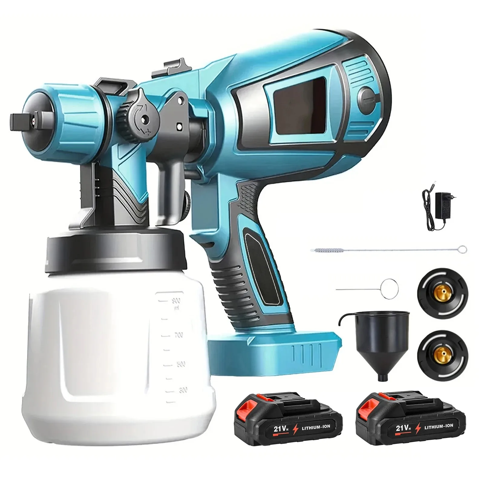 Elektryczny pistolet natryskowy bezprzewodowy 1000 ml, przenośny opryskiwacz do farb do użytku domowego, do powłok na meble, stal, aerograf, kompatybilny z akumulatorami Makita 18V