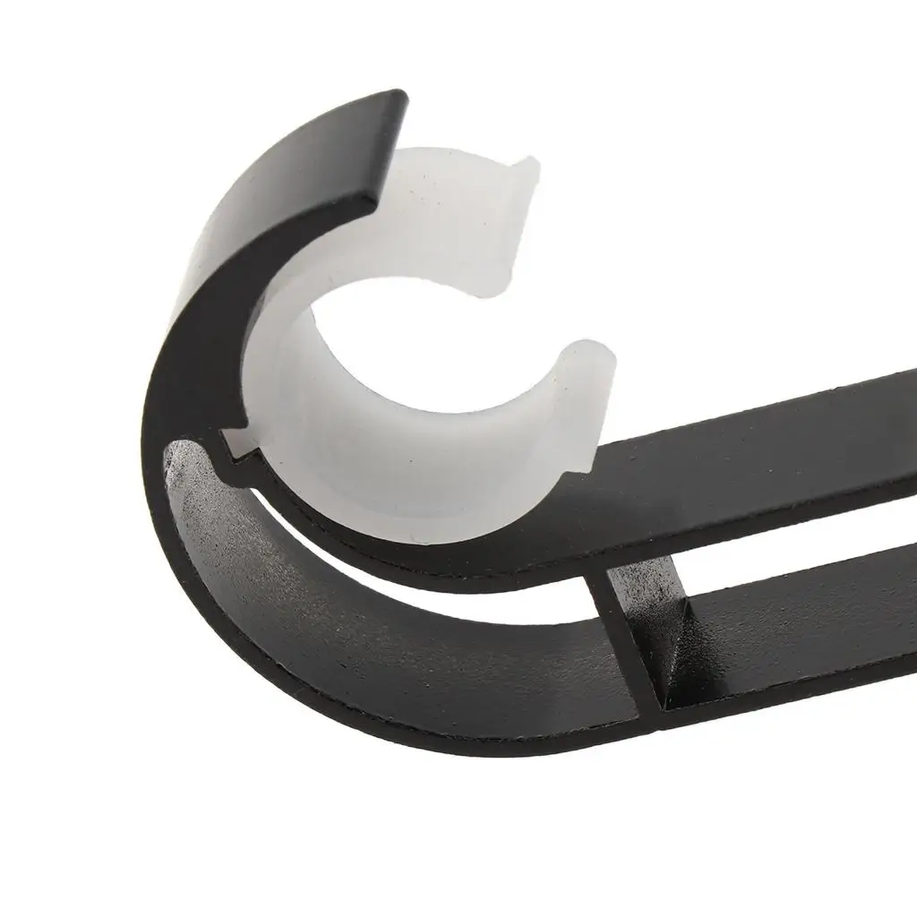 Modern Curtain Rod Support Pole Bracket Set Sturdy Aluminum Alloy Black Wall Mount for Living Room Curtains