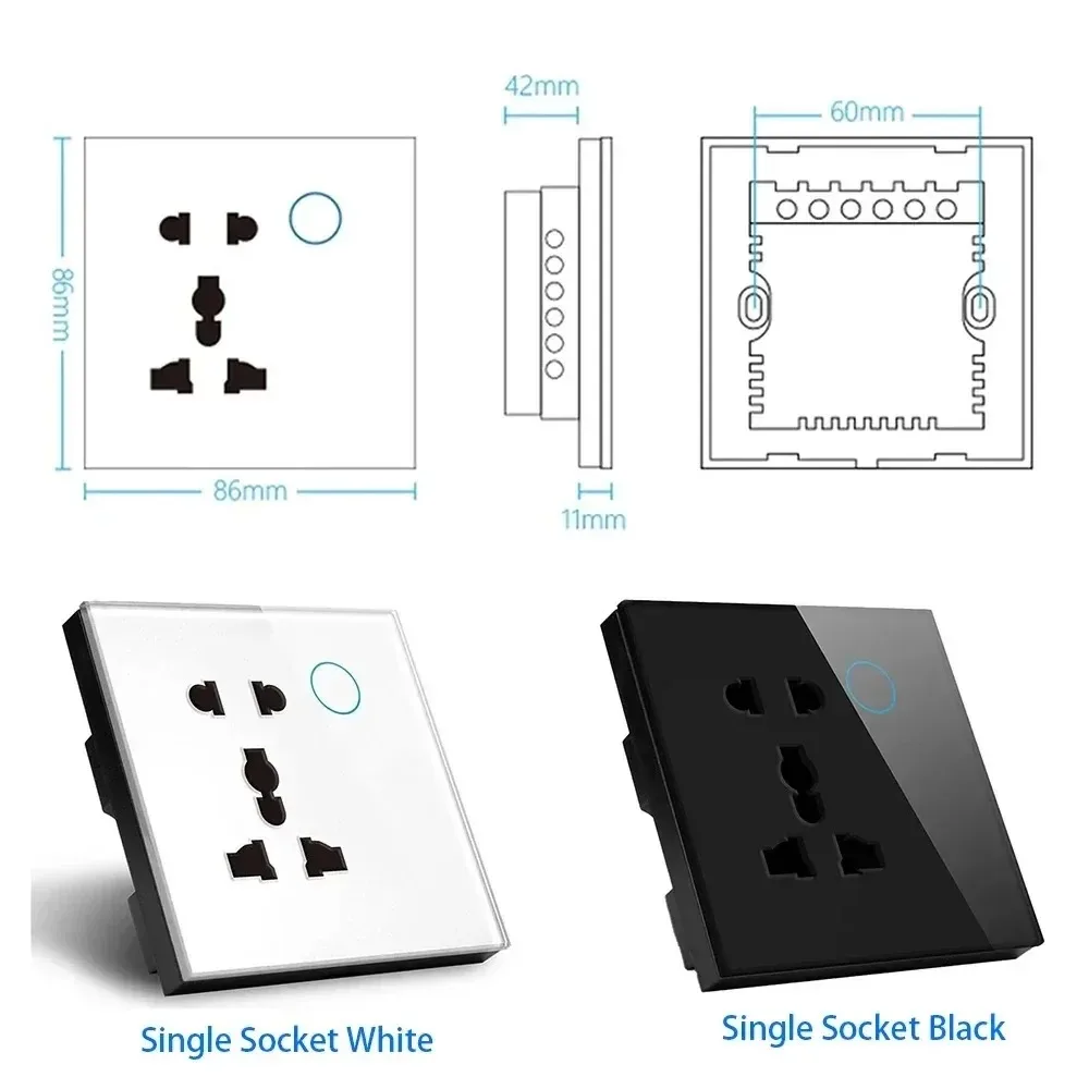 Melery WIFI Tuya Wall Socket USB Universal Electrical Plug TYPE-C 30W Outlet Power Touch Switch Wireless by Alexa Google Home