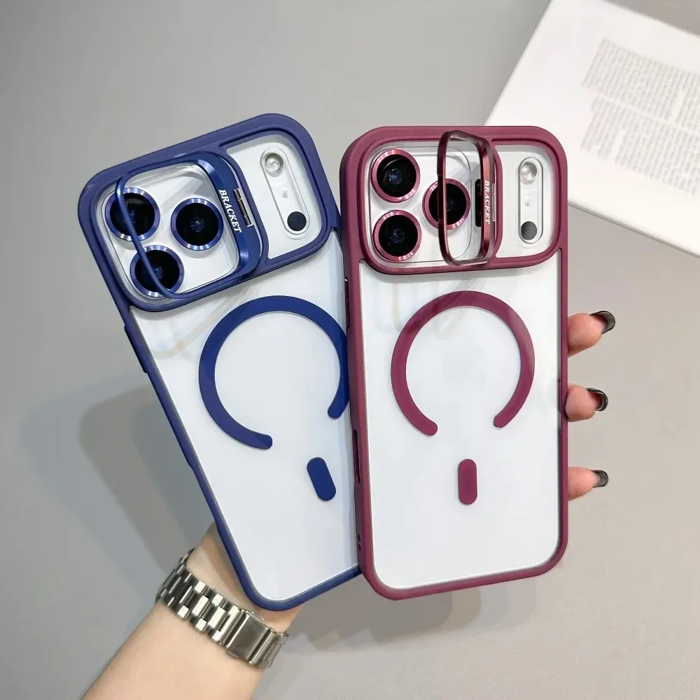 Armor Metallständer für MagSafe Handyhülle für iPhone 18 Pro 17 16 15 14 13 12 Pro Max Plus Magnetische Kabellose Ladung Harte Hülle – Detail 13