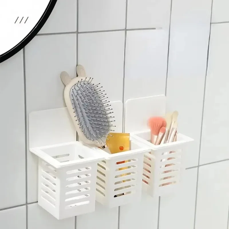Drainage Design Multi-Purpose Storage Organizer for Toothbrushes Spoons Forks Home And Travel Suitable Clear Plastic Holder