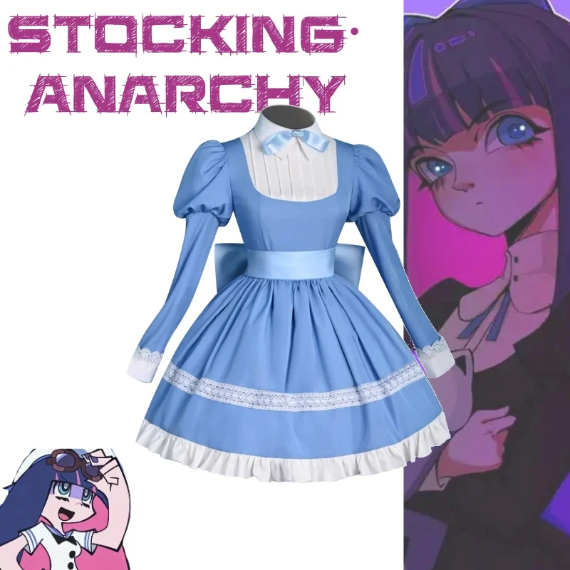 Panty & Stocking with Garterbelt Stocking·Anarchy One Character An Adorable Gothic Lolita Girl Cosplay Costume Anime Full Of Set