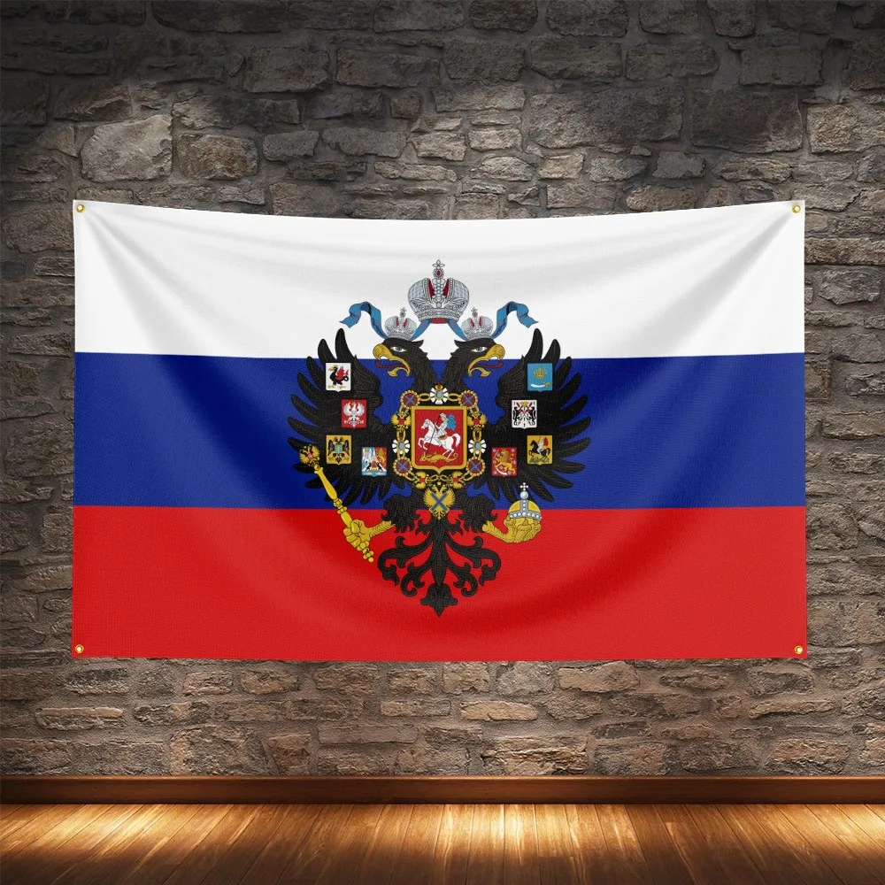 Bandera del imperio ruso, poliéster, impresión Digital, bandera del patriotismo