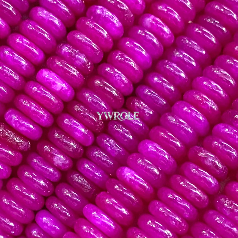 Flat Rondelle 2x6MM Strawberry Quartz Natural Stone Loose Spacer Beads for Jewelry Making Diy Bracelets Charms Accessories 15‘’
