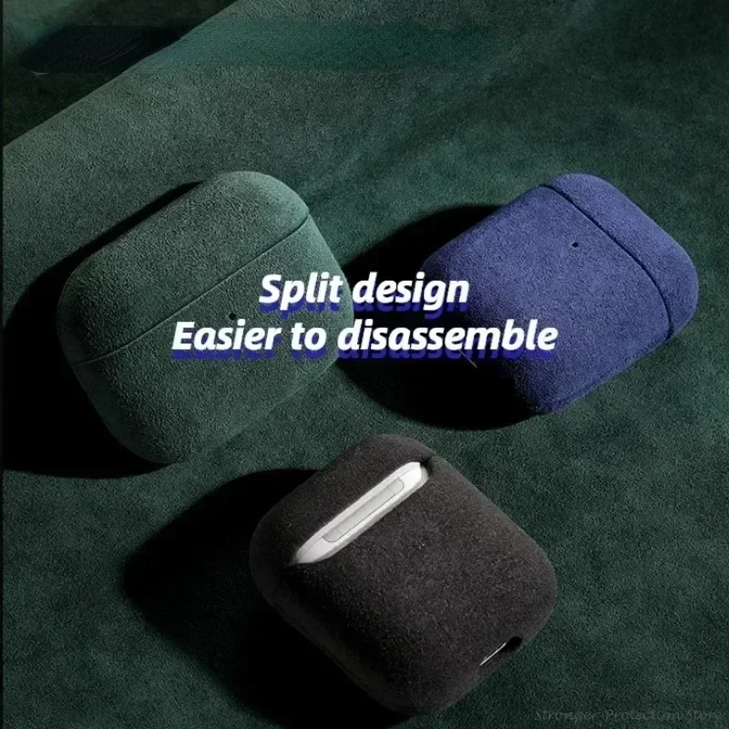 Custodia in pelle scamosciata italiana per Airpods 3 Custodia all-inclusive in pelle supercar di lusso per Airpods 4 Pro 2 Custodia con ricarica wireless