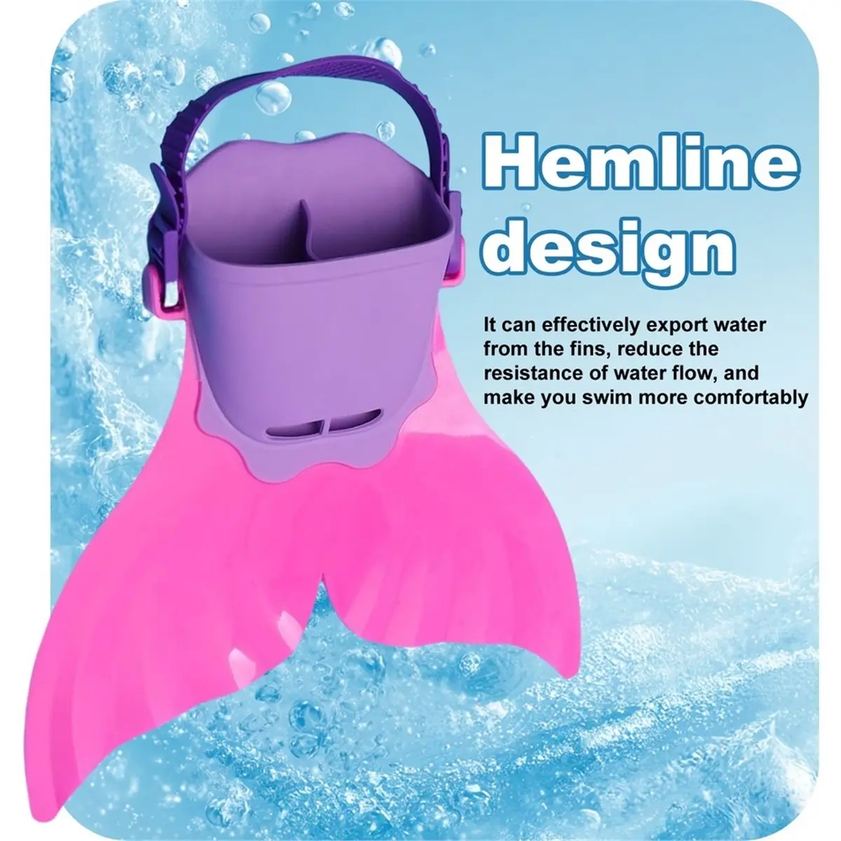【MUST-HAVE LIST】 Adjustable Mermaid Silicone Fins Swimming Training & Beach, Soft Body Hard Fin Photo Cosplay Gear for Kid