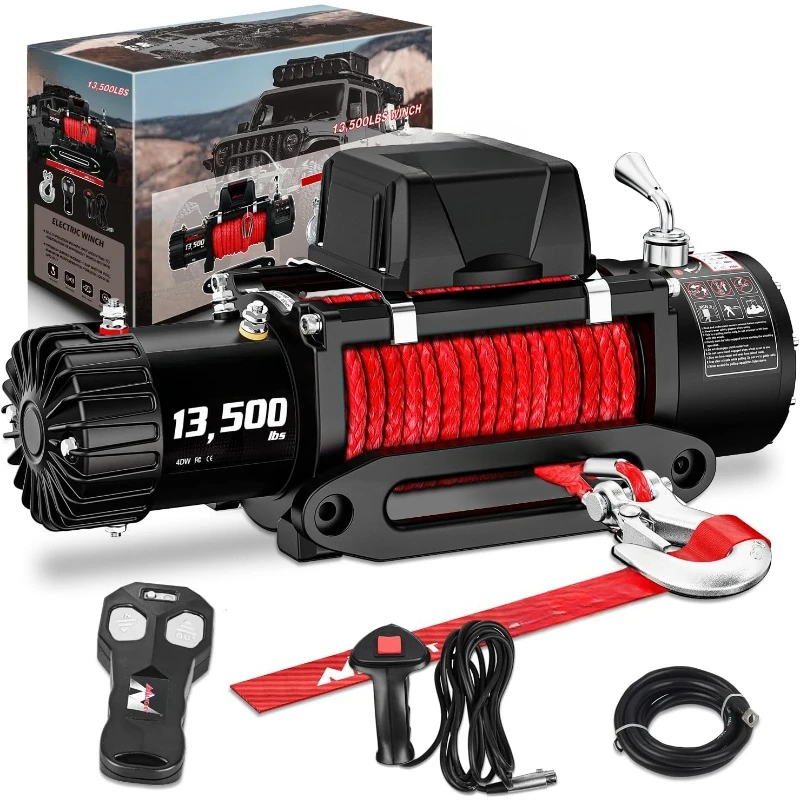 

12V Electric Winch 13000lbs ATV Trailer Winches Infrared Remote Waterproof Winch for Truck Offroad