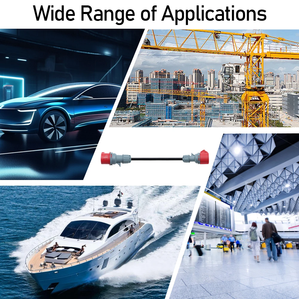 Red 32A Male To 16A Female Cee Adapter Gen EV Charger Extension Cord Connector For Electric Vehicle Accessories