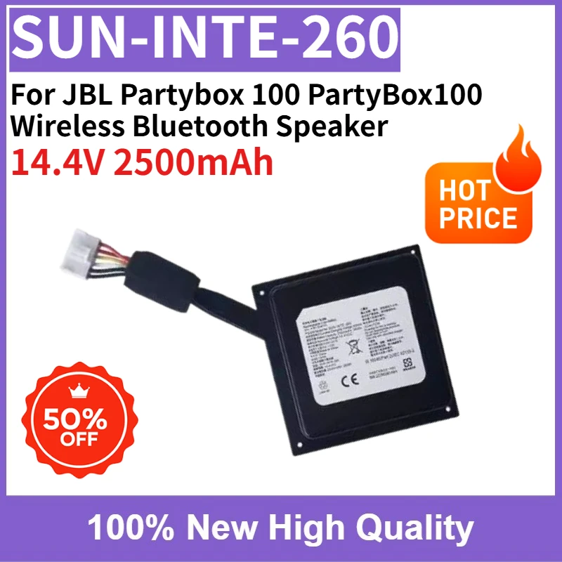 

Replaceable New Battery 0-Cycle SUN-INTE-260 14.4V 2500mAh for JBL Partybox 100 PartyBox100 Wireless Bluetooth Speaker