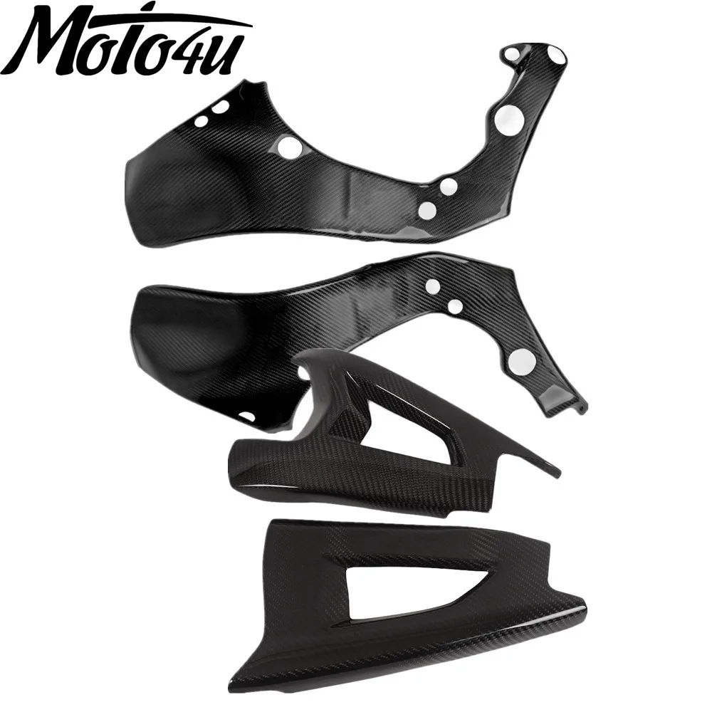 Carbon Fiber Motorcycle Frame Cover And Swingarm Cover For KAWASAKI ZX10R 2011 2012 2013 2014 2015