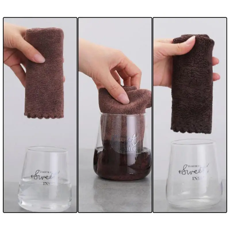 Tea Table Rag Thickened Water-absorbent Tea Towel Napkins Lint-free Microfiber Coffee Cloth Anti-Scalding Kitchen Hand Towels