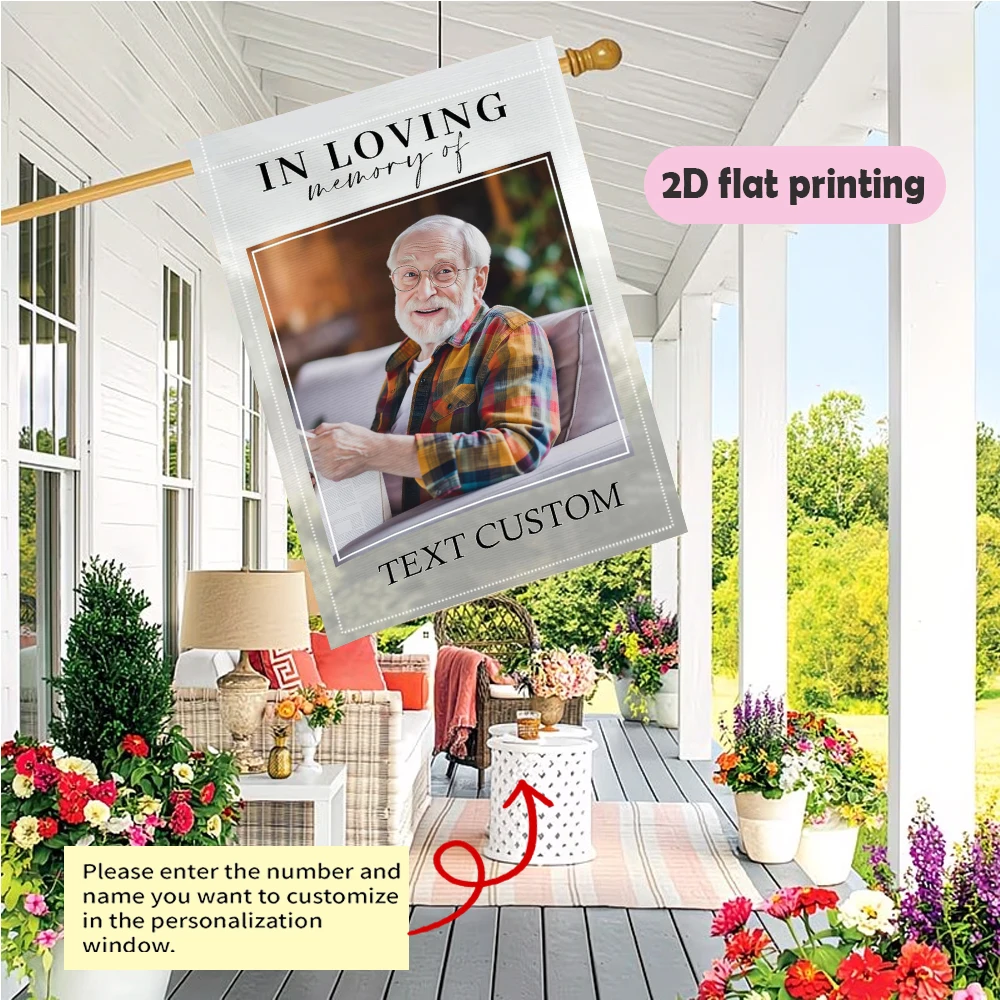 1pc double-sided Customizable In Loving Memory Garden flag personalized custom Text & Photo garden decoration 30*45cm(12x18in)