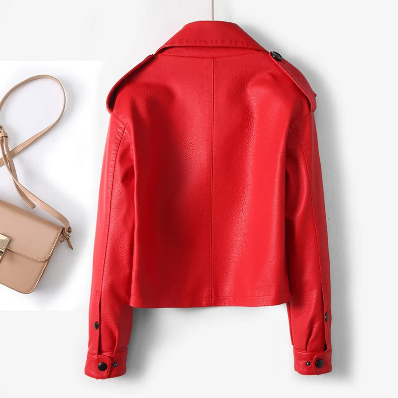   Giacca in Vera Pelle Ning per Donna, Modello Primavera-Autunno 2025, Stile Trendy e Snellente in Pelle di Pecora