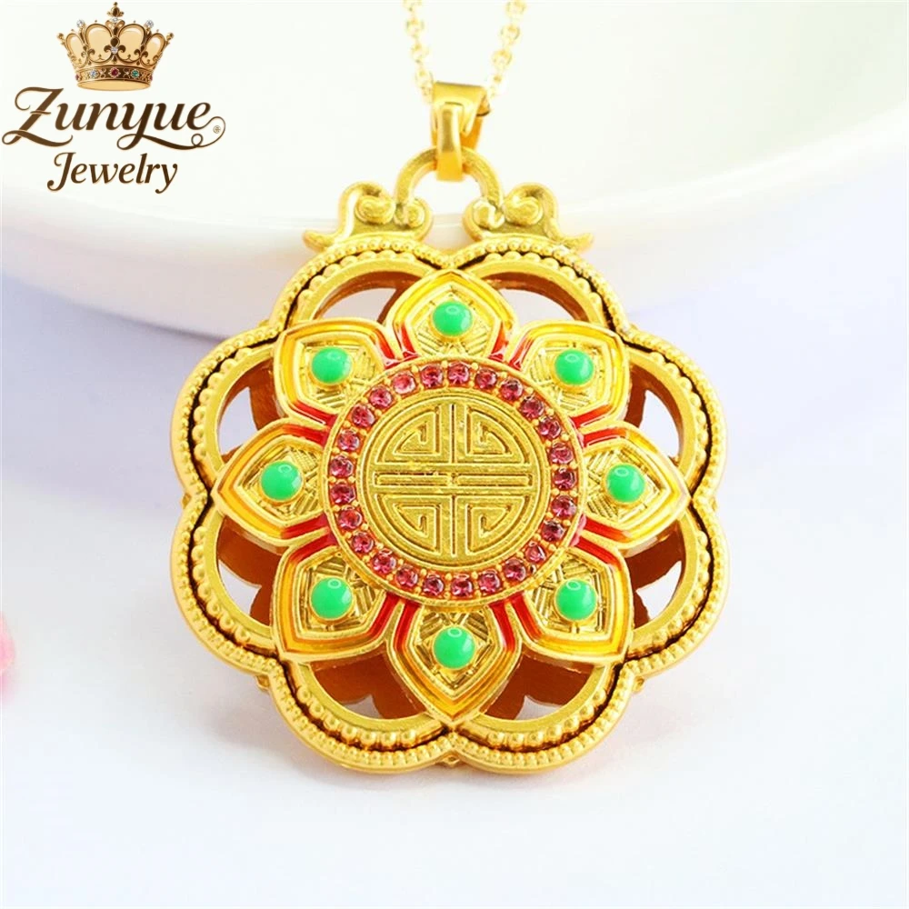 الجمشت الطبيعي لوتس مطعمة الماس قلادة مجوفة جودة فاخرة موضة غرامة مجوهرات رائعة أنيقة سحر