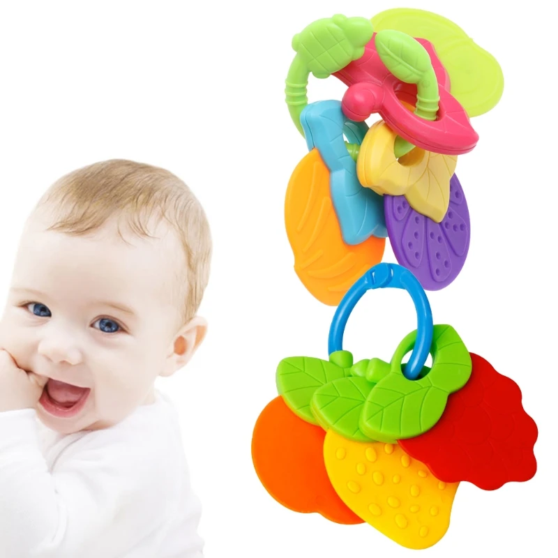 Colorful  Shape Piece Baby Teether Montessori DIY Bracelet Ornaments Gift Infants Silicone Tooth Care Products