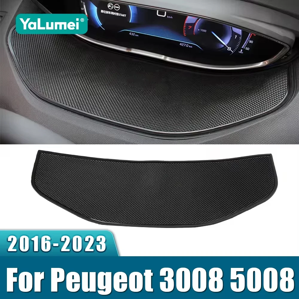 

For Peugeot 3008 5008 GT 2016- 2018 2019 2020 2021 2022 2023 Car Dashboard Anti-Slip Silicone Pad Display Meter Mats Accessories