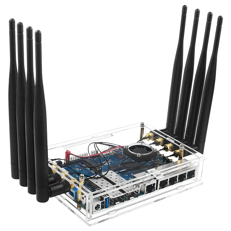 Imagem -04 - Banana pi r3 Router Board 2g Ram Ddr 8g Flash Emmc com Mediatek Mt7986 Quad Core Braço A53 Mais Mt7531a Design de Chip Suporte Wifi