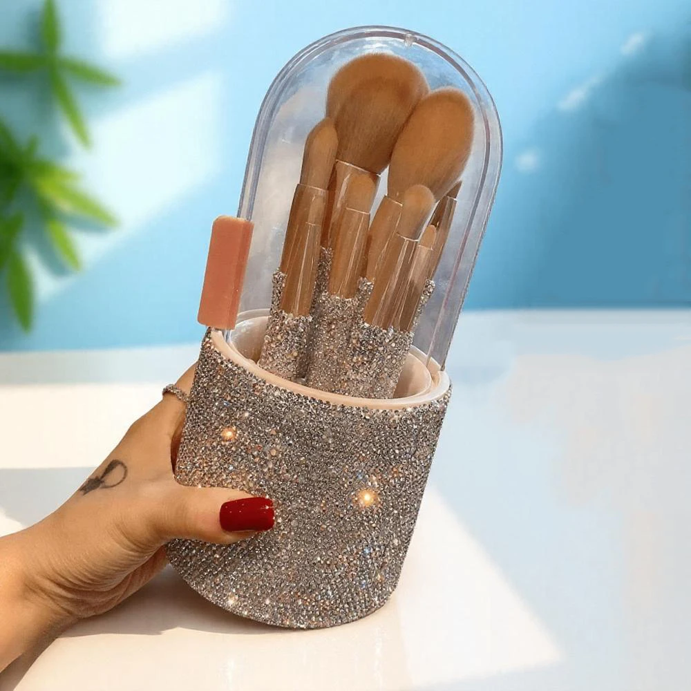 

8PCS Makeup Brush Set Synthetic Bristle Face & Eye Tools for Blush Powder Shadow Daily Use Ideal for Parties and Holidays