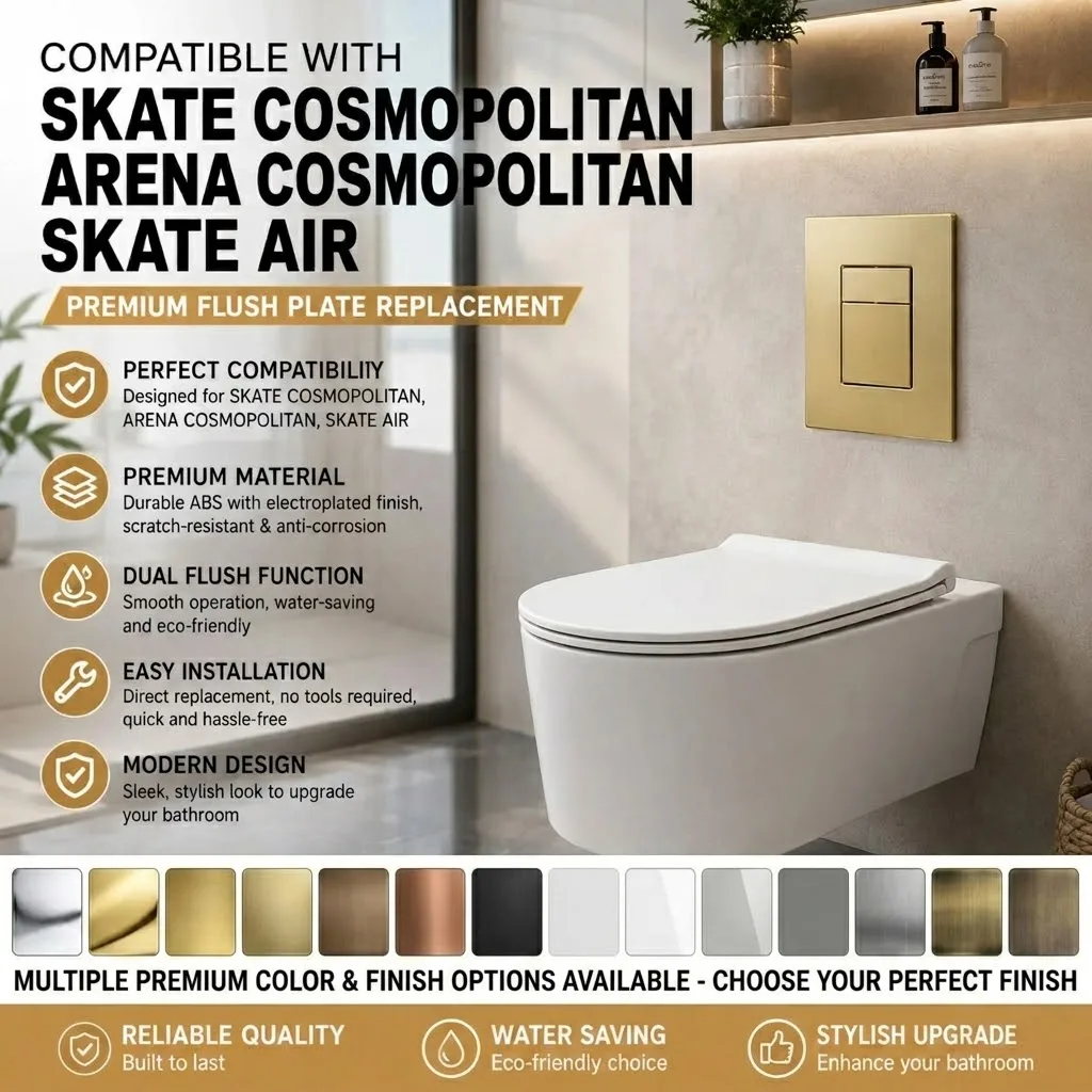Dual Flush Flush Plate Compatible with Grohe Skate Cosmopolitan Arena Cosmopolitan Skate Air Concealed Cistern Replacement