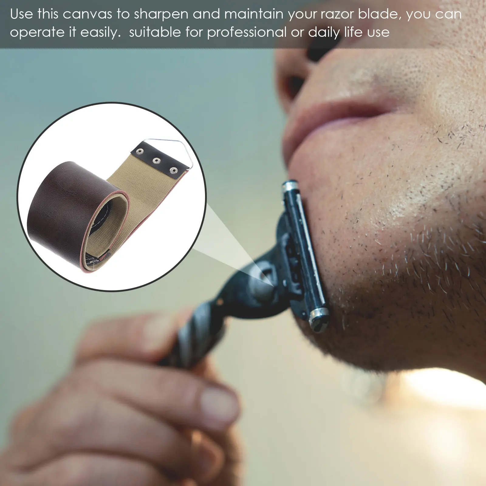 Professional Double Thick Canvas Strop for Razor Sharpening and Blade Maintenance Suitable for Straight Razors Scissors