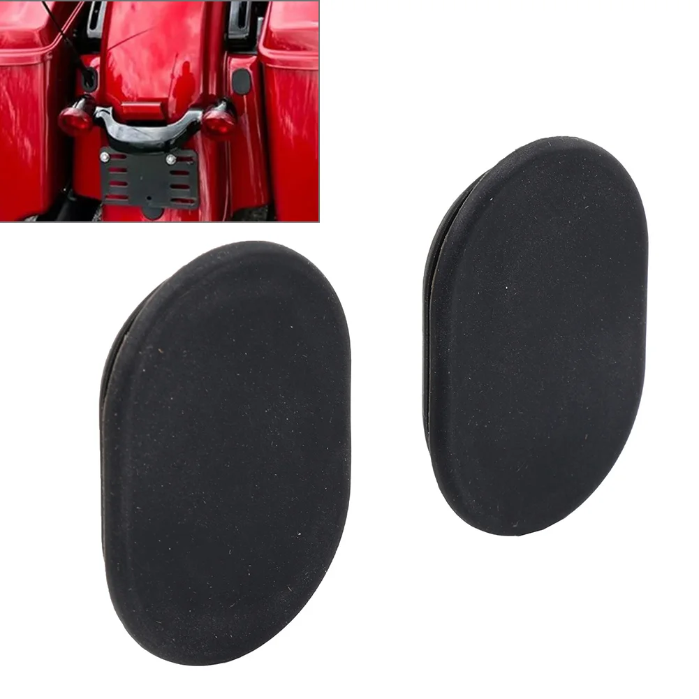 2PCS Rubber Motorbike Rear Antenna Hole Plug Cap Filler Cover For Harley Road Glide 2010-2023 For Street Glide 2006-2023 Black