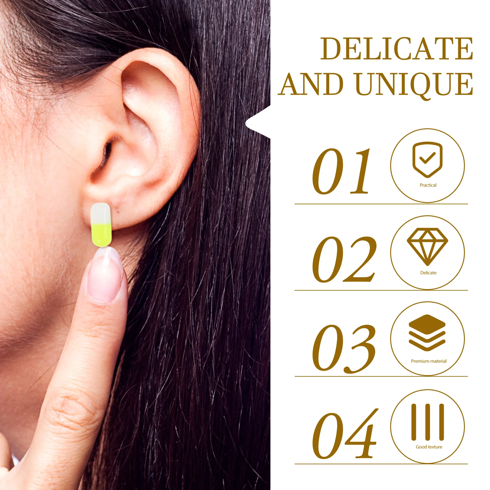 

100pcs Ear Studs Components Diy Resin Earrings Accessories Smooth Light Scratch-Free Jewelry Material For Diy Crafts Home School