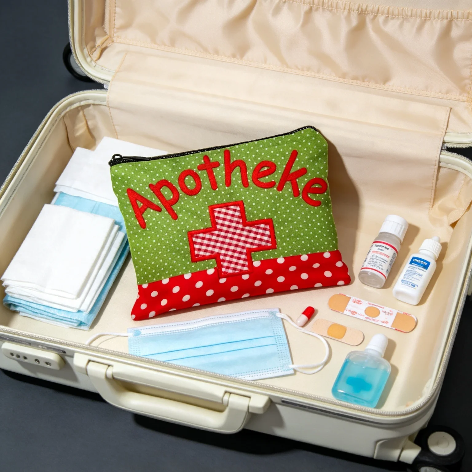 Travel Makeup Bag - First Aid Kit With Cross Design, Lightweight Pharmacy Pouch, Travel Essentials Bag, Durable Zipper Closure