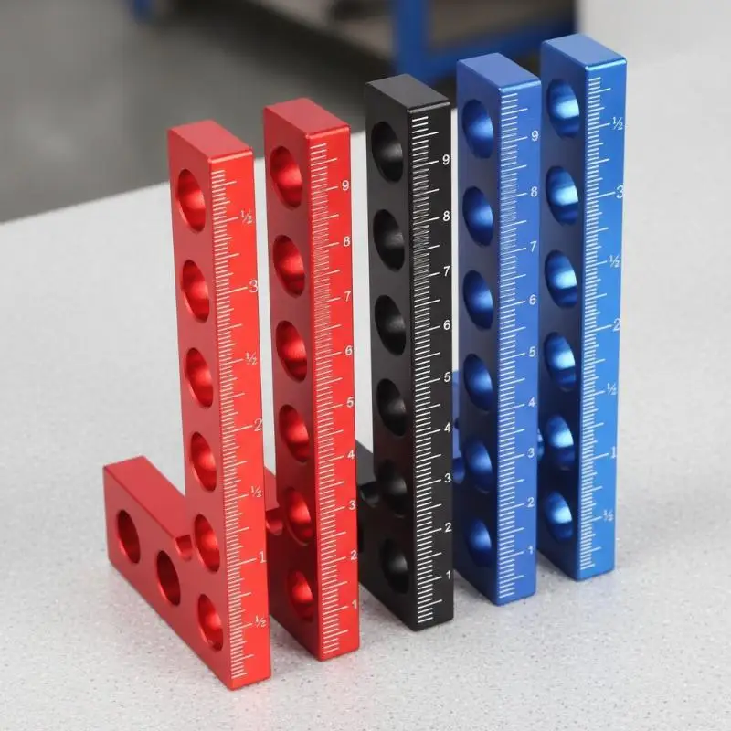 Rustproof Aluminum 90 Degree Pocket Square Gauge Precision Edge Marking Tool for Woodworking Workshop Use