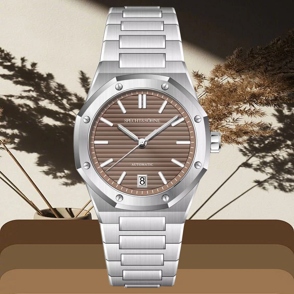 Nuevo Specht & Söhne, reloj automático de 37MM a la moda para hombre, reloj octogonal deportivo japonés NH35, reloj deportivo de cristal de zafiro