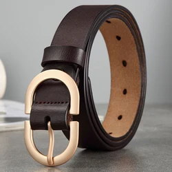 Belt genuine leather buckle belt female minimalist jeans decorative tooling Joker fashion fat sister.