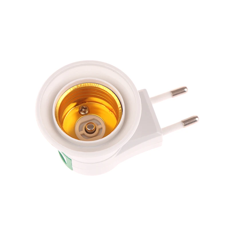 1pc Household E27 LED Light Socket EU Plug & Play Screw Socket White Lamp Holder Base ON/OFF Switch Plug Light Bulb Adapter