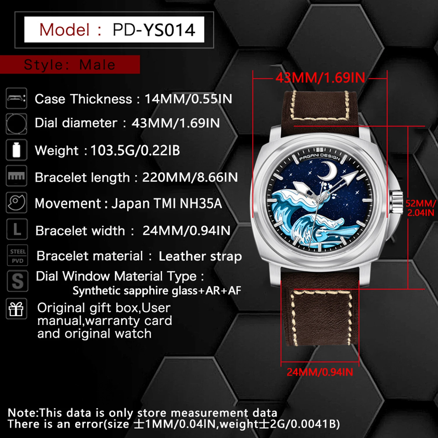 New Pagani Design Luxury Brand Men's Automatic Mechanical Watch Luxury Sapphire Stainless Steel Waterproof 100m NH35 Men's Watch