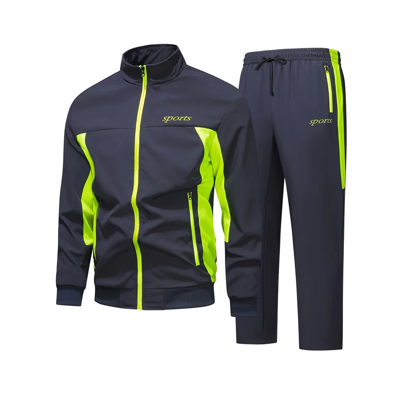 

Spring Autumn Men's Lightweight Breathable Comfortable Versatile Sportswear Outdoor Sports Leisure Jacket Foot Binding Pants Set
