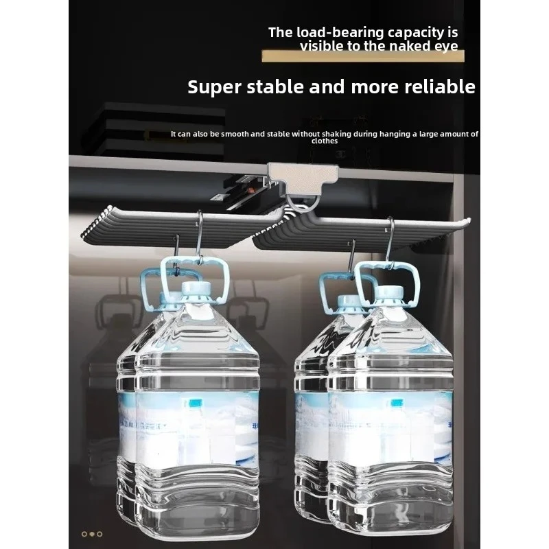 Pants Rack Telescopic Wardrobe Home Built-in Pull-out Cabinet Top Side Mount Anti-Slip Pull Basket Multi-Function